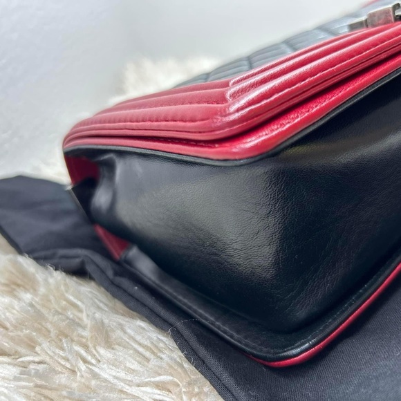 LEBOY OLD MEDIUM FLAP BLACK RED - Picture 9 of 16